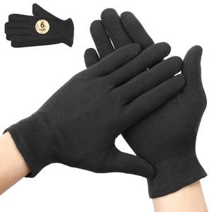 lot 12231 image: Segbeauty 12 Counts Elastic Black Cotton Gloves for Women, 6 Pairs Sleeping Moisturizing Cotton Gloves for Men with Elastic Band, Hand Spa Moisture Glove for Dry Hands Overnight, Sleep Lotion Glove