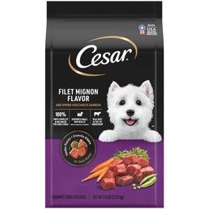 lot 19604 image: Cesar Small Breed Dry Dog Food, Filet Mignon & Spring Vegetable, 5 lb