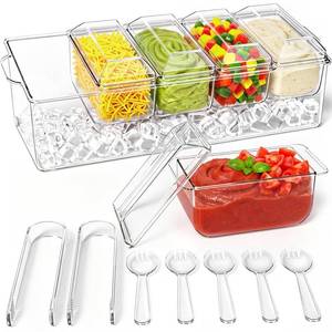 lot 19605 image: ARSTPEOE Condiment Tray, Chilled Condiment Server, Bar Accessories on Ice