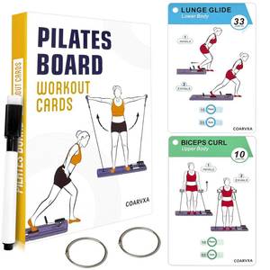lot 20023 image: Pilates Board for Women-71 Exercise Cards with Pilates Board��Includes 4-Week Challenge,2 Rings& Dry-Erase for Easy Organization-Home, Gym or Studio (Pilates Board)