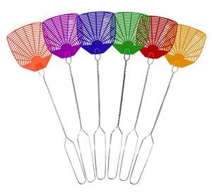 lot 20033 image: Supreme Bug & Fly Swatter 6-Pack �� Braided Metal Handle 6 Pack Fly Swatters, Multi Pack Colors, �� for IndoorOutdoor �� Flyswatter