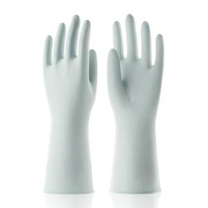 lot 20037 image: COOLJOB Small Reusable Rubber Dishwashing Cleaning Gloves for Kitchen Bathroom, Non-Slip Grippy Long Dish Washing Gloves with Flocked Cotton Liner, Flexible Durable & Waterproof, Mint Green, 1 Pair