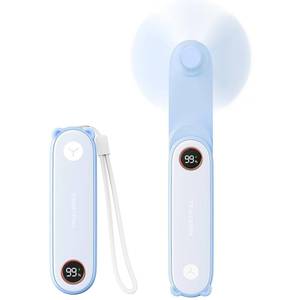 lot 20039 image: SWEETFULL Portable Handheld Mini Fan with LED Display, 3-in-1 Personal Foldable USB Rechargeable Hand Held Fan & Flashlight for Travel, Lash Eyelash, Cute Small Pocket for Women, Girls
