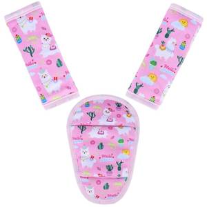 lot 20046 image: AZAMIA 3 Pcs Stroller Straps Pads, Breathable Fabric for Baby, Pink Alpaca