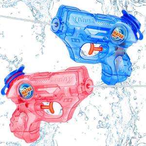 lot 20065 image: Mini Water Gun for Kids Toddler, 2 Pack Squirt Blasters Water Guns Toys