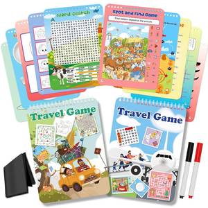 lot 20066 image: Elfew 2 Pack Reusable Travel Games Activity Books for Kids Ages 4-8, 8-12