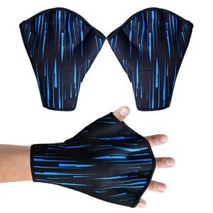 lot 20069 image: EFAH SPORTS Swimming Gloves Aquatic Swim Training Glove Neoprene Webbed Fitness and Water Aerobics Resistance Gloves for Men Women Children (Blue XX-Small)