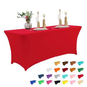 lot 20077 image: IVAPUPU 6FT Table Cloth for Rectangular Spandex Red Table Cover