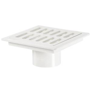 lot 20091 image: PATIKIL 3.86 Square Floor Drain, Insert-in PVC Shower Drain with Hair Strainer Removable Cover for Bathroom Kitchen Remodel, White
