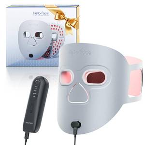 lot 1243 image: Hello Face Red Light Therapy Mask, 280 LEDs Quad-Chips Infrared Light Led Face Mask Light Therapy for Face Skin Care Improvement, Ultra-Soft Led Mask Light Therapy for 4 Modes with Eye Protection