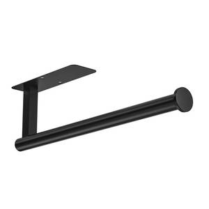 lot 1248 image: ASTOFLI Paper Towel Holder Under Cabinet No Drilling, Self Adhesive Paper Towel Holder Wall Mount for Kitchen Rack, Under Counter Napin Holder No Drill, 304 Stainless Steel Matte Black