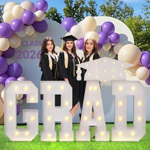 lot 1255 image: Graduation Decorations 2026, GRAD Marquee Letters 3 Feet Tall, Graduations Marquee Letter, GRAD Light Up Letter for 2026 Graduation Party Decorations, 4pcs
