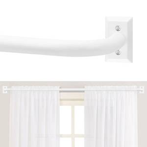 lot 1257 image: TANGWIN Wrap Around Blackout Curtain Rod,1 Heavy Duty Adjust 72-150,White