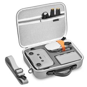 lot 1258 image: Tomat Carrying Case for DJI Mini 4KMini 2 Mini 2 SE Fly More Combo Accessories, Portable Travel Bag Can Storage 1x Charging Hub and 3x Batteries,1Drone,1RC-N1 Remote Controller Etc Accessories