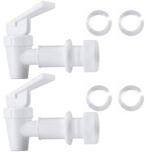 lot 2203 image: HUI NING Water Spigot,BPA Free Plastic Spigot, Universal Replacement Faucet for 5 gallon bucket, Wine Barrels, Water Cooler Filtration Systems and filter water pitcher(2 White)