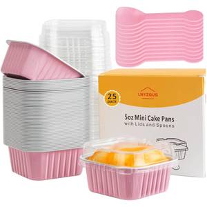 lot 2222 image: LNYZQUS 5oz Mini Cake Pans with Lids, Disposable Brownie Baking Tins