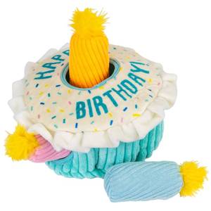 lot 2249 image: Outward Hound Hide-A-Birthday-Cake Plush Squeaky Dog Toy, 7.5 x 4.7