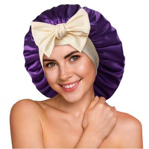 lot 2254 image: YFONG 100% Mulberry Silk Bonnet for Sleeping Women Men, Large Double Layer