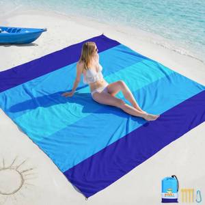lot 2263 image: BYDOLL Beach Blanket 78�81 4-7 Adults Oversized Lightweight Waterproof Sandproof Beach Blanket Large Picnic Mat for Travel Camping Hiking Picnic(78 X 81, Blue-Mixed)
