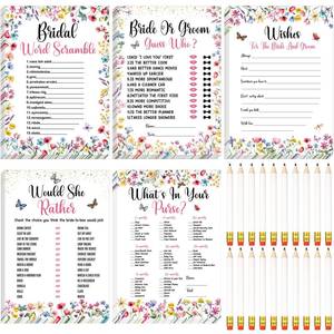 lot 2286 image: Teling 145 Pcs Bridal Shower Games Sunflower,Wildflower Floral