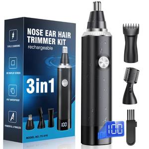 lot 2316 image: Nose Hair Trimmer for Men, 3-in-1 Professional Painless Rechargeable Eyebrow & Facial Hair Trimmer for Men Women, Multifunctional Trimmer with Powerful Motor and Dual-Edge Blades, IPX7 Waterproof