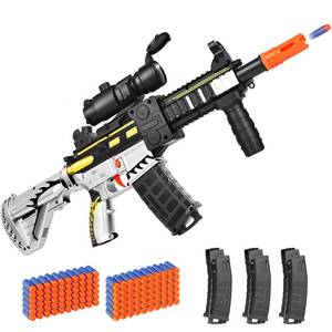 lot 3485 image: Realistic Toy for Nerf Guns Dart - Electric Sniper Rifle with Scope 120 Soft Bullets 3 Magazine, Automatic Foam Blaster for Boy Age 8-12 Years Old, Indoor Outdoor Present for Adult Kid Holiday