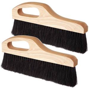 lot 3490 image: Singhoow 2 Pack Concrete Broom Tools, 12 Inch Masonry Brush Hand Concrete Finish Brush Horse HairPoly Bristle Hand Finished Masonry Texturing Tools with Comfort Handle