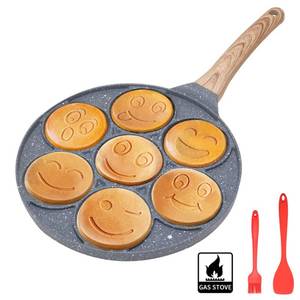lot 3494 image: Pancake Pan Nonstick, 10 Inch Pancake Maker Pan With 7-Cup Mold - Black