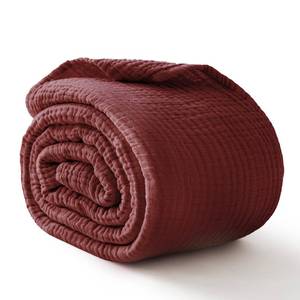 lot 3503 image: Kozyhvn 100% Cotton Muslin Blanket Twin 66 x 90, 6 Layers Breathable and Lightweight Cotton Blankets for Couch, Soft Cooling Summer Gauze Blanket for Adults All Season, Burgundy