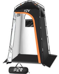 lot 3505 image: PZT Large Shower Tent, Portable Privacy Tent with Mesh Floor & Carrying Bag