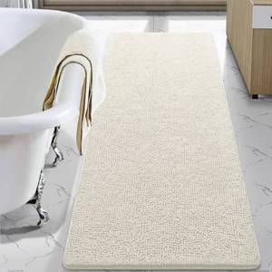lot 3514 image: LOCHAS Luxury Bathroom Rug Shaggy Bath Mat 24 x 60 Inch, Cream White
