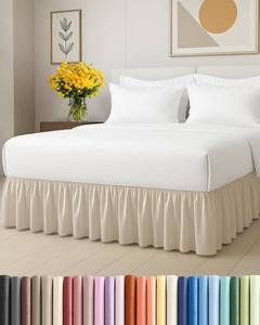 lot 4079 image: Bedskirt Queen Size Ruffle - Ruffled Bed Skirt - 12 Inch Drop - Wheat