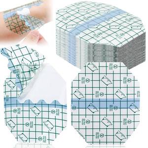 lot 4084 image: Nuanchu 100 Pcs Waterproof Stretch Adhesive Tattoo Bandage,4 x 5 Inch