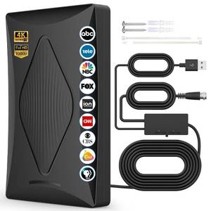 lot 4094 image: 2025 TV Antenna Indoor Antenna for Smart TV, 2200 Miles Long Range Reception tv Antenna with Amplifier Signal Booster for Local Channels, Clear Reception for 4K 1080p HD