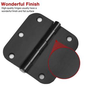 lot 4101 image: 6 Pack Matte Black Interior Door Hinges 3.5 Rounded 58 Radius Corners