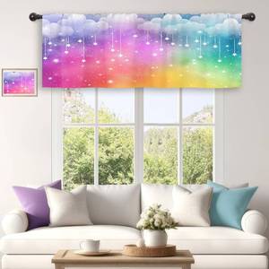 lot 4103 image: Colorful Rainbow Cafe Valances Short Small Kids Girls Cute Room Valance