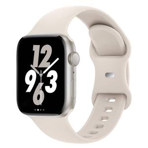 lot 4105 image: Sport Band Compatible with Apple Watch 38mm 40mm 41mm 42mm 44mm 45mm 46mm 49mm, Replacement Soft Silicone Strap Wristbands for iWatch Series 1110987654321 Ultra SE Women Men, Starlight
