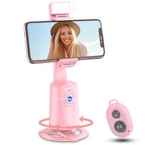 lot 4114 image: Auto Face Tracking Tripod 360° Rotating Cell Phone Photo and Video Kits Stand, No App, Camera Stand with Remote and Gesture Control, Rechargeable Smart Shooting Stand for Live Recording Tiktok��Pink��