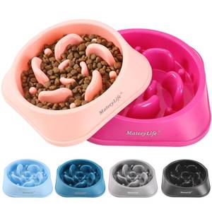 lot 6387 image: MateeyLife 2-Pack Slow Feeder Dog Bowls, 2 Cups, Dog Puzzle Feeder Bowl