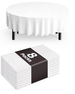 lot 6393 image: Pureegg Plastic Table Cloth Disposable 8 Pack, 84 Inch Round,
