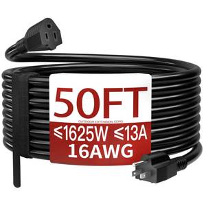 lot 6421 image: Skrizcable 163 50 FT Outdoor Extension Cord Waterproof, Black Power Cord