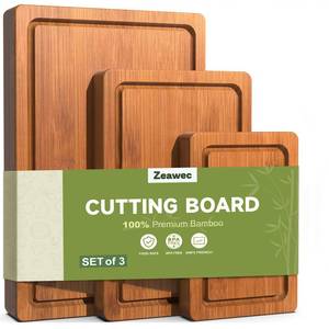 lot 6433 image: 3-Piece Set Deep-Carbonized Bamboo Cutting Board for Kitchen, Carbonized