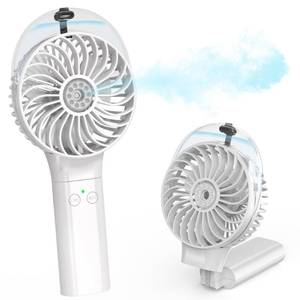 lot 6436 image: Portable Handheld Misting Fan, Nano-Mist Humidifier for Skincare & Makeup, 180° Foldable Desk Fan, Rechargeable Water Spray Fan for Disney Beach Cruise Essentials, Summer Gifts for Women Girls