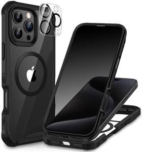 lot 6455 image: CENHUFO Magnetic Privacy for iPhone 16 Pro Case Compatible with Magsafe Full Body Phone Case Built-in 9H Tempered Glass Privacy Screen Protector and Camera Lens Cover, Shockproof Bumper - Black