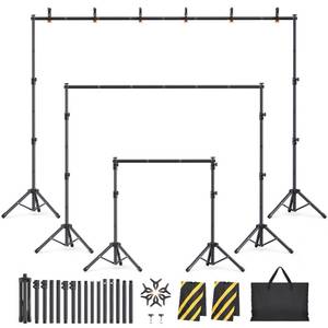 lot 7767 image: Backdrop Stand Kit - 6 Widths, 10x7.5ft Adjustable Background Stand for Parties & Studio Photography