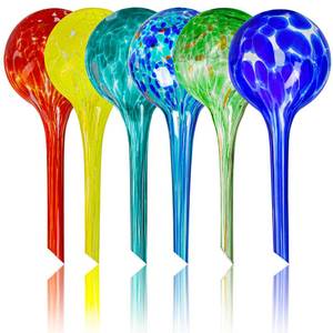 lot 7770 image: Plant Watering Globes Set of 6, Small - Glass Self Watering Globes