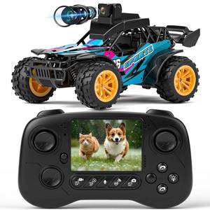 lot 7779 image: suangrc RC Truck with FPV Camera, 2.4GHz Remote Control Car, 2.4 LCD Screen, 45° Adjustable Camera, RC Car with 2 Speed Modes, Rechargeable Off-Road Truck for Adults Beginners