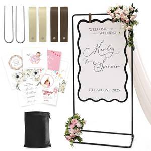 lot 7781 image: Wedding Welcome Sign Stand, Black Sign Holder, Includes Design Bundle