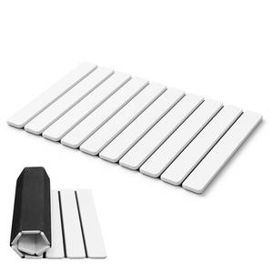 lot 7782 image: AWW Foldable Stone Bath Mat, Diatomaceous, 23.6x15.5, White