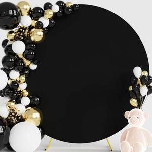 lot 8399 image: Wokceer 7.2FT Round Backdrop Cover Black Round Arch Covers Backdrop